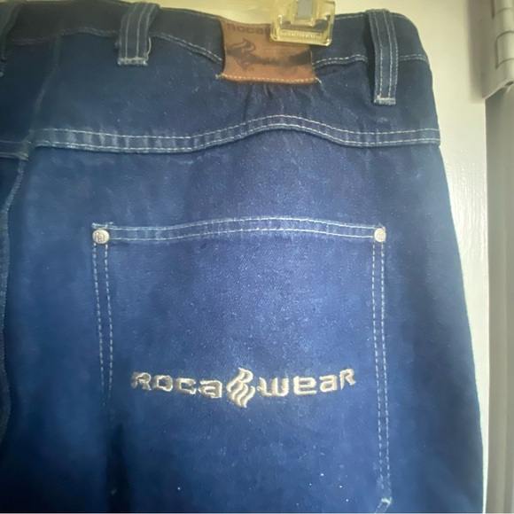Rocawear Vintage Y2K Dark Blue Denim Baggy Jeans 40*34 - Picture 3 of 10